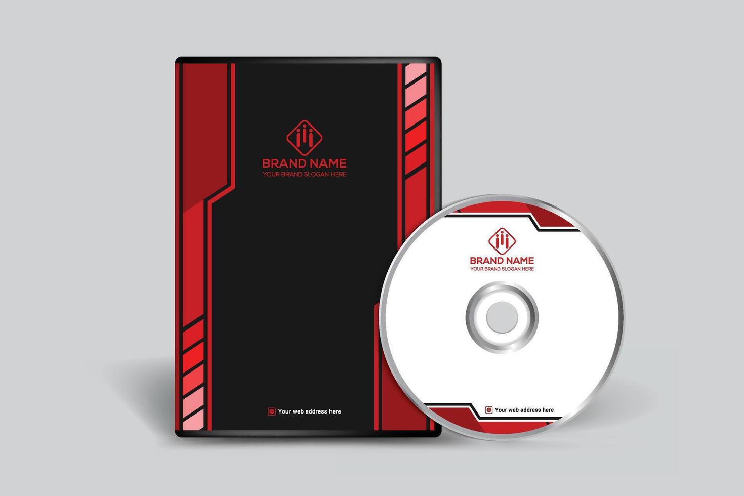 Red color DVD cover design vector
