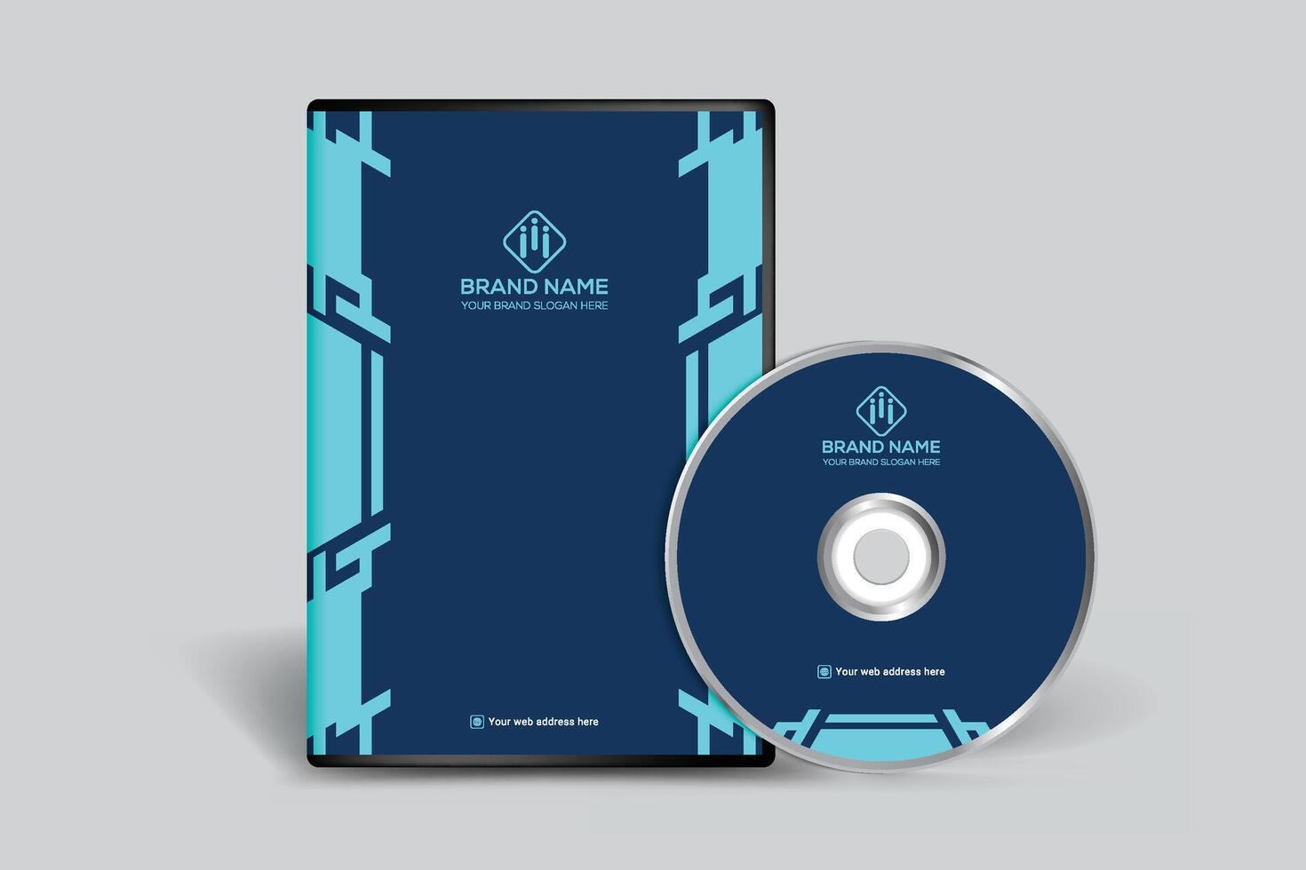 Blue color DVD cover design vector