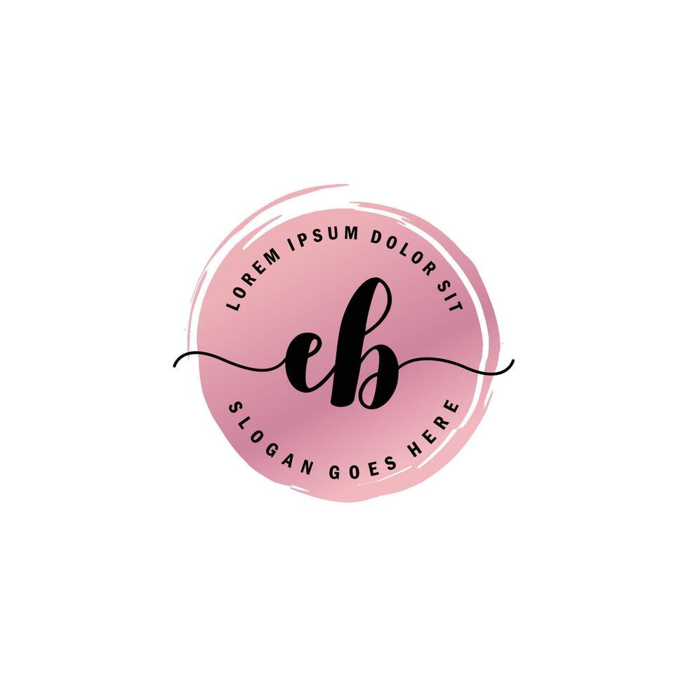 EB Initial Letter handwriting logo with circle brush template vector