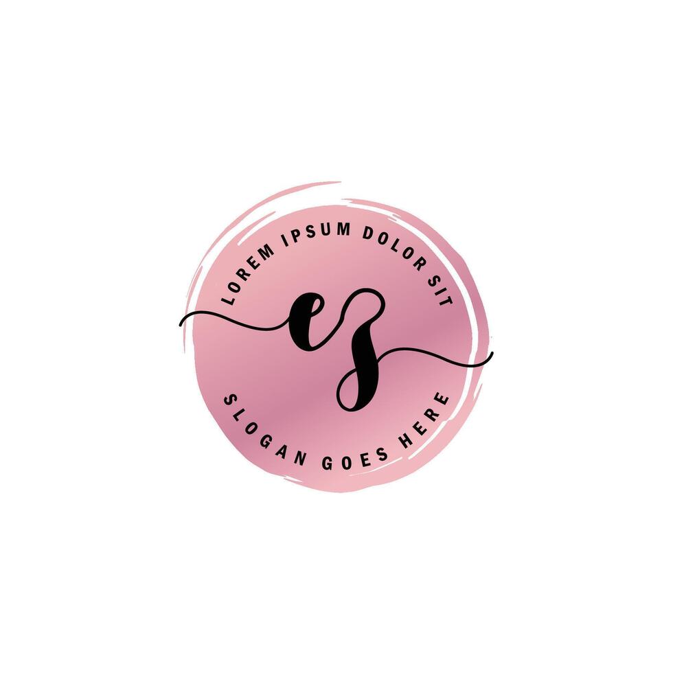 EZ Initial Letter handwriting logo with circle brush template vector