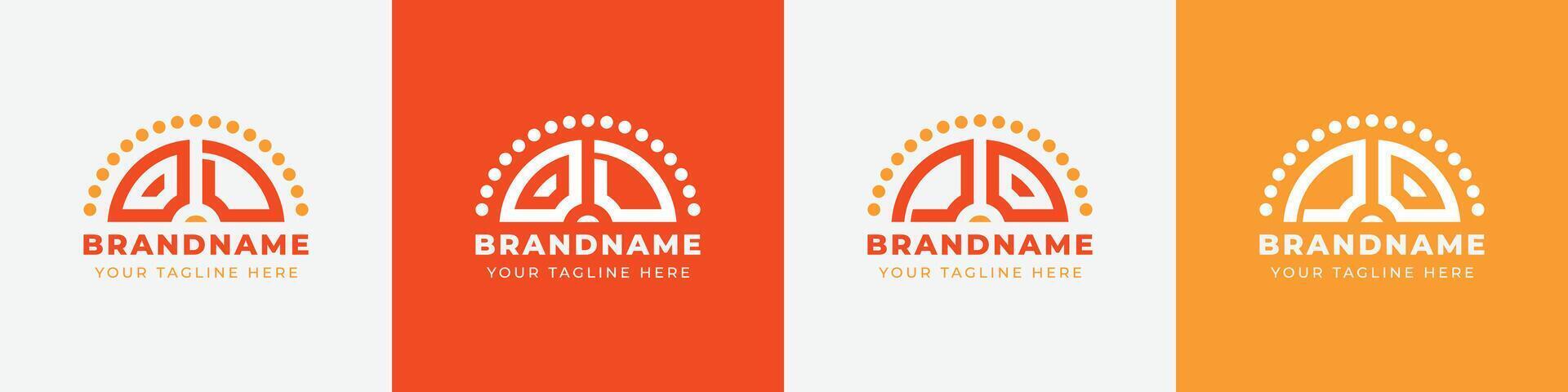 Letter DO and OD Sunrise  Logo Set, suitable for any business with DO or OD initials. vector