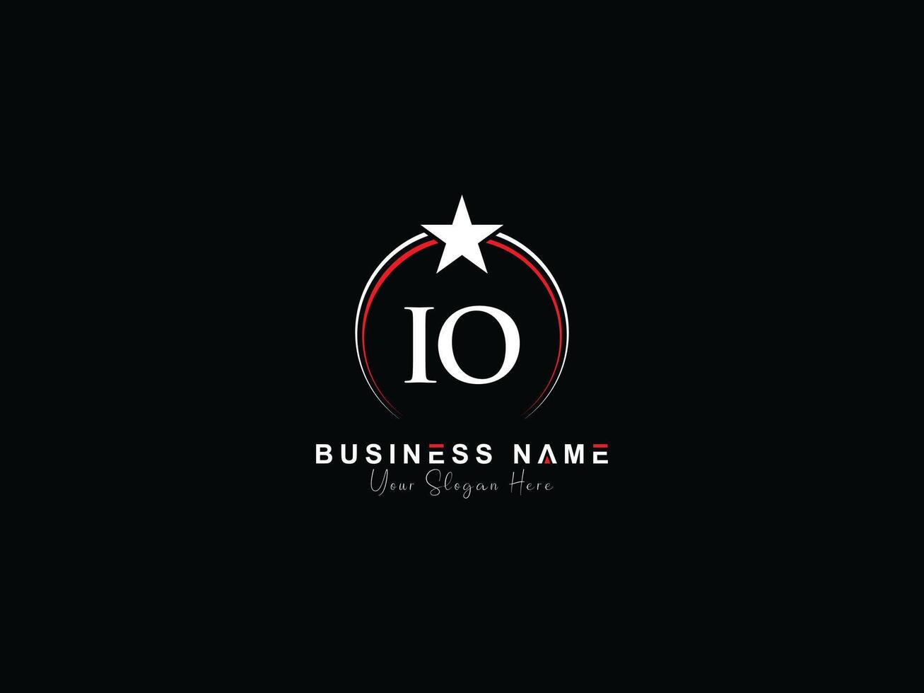 Monogram Luxury Io Star Logo, Creative Circle IO Company Logo Symbol vector