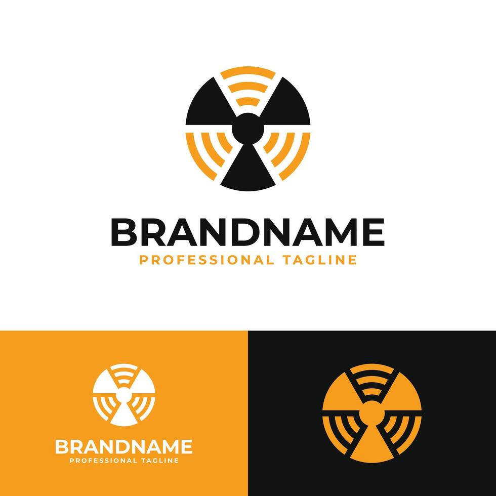 Nuclear Signal Logo, suitable for business related to nuclear and signal. vector