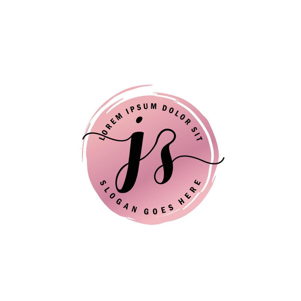 JZ Initial Letter handwriting logo with circle brush template vector