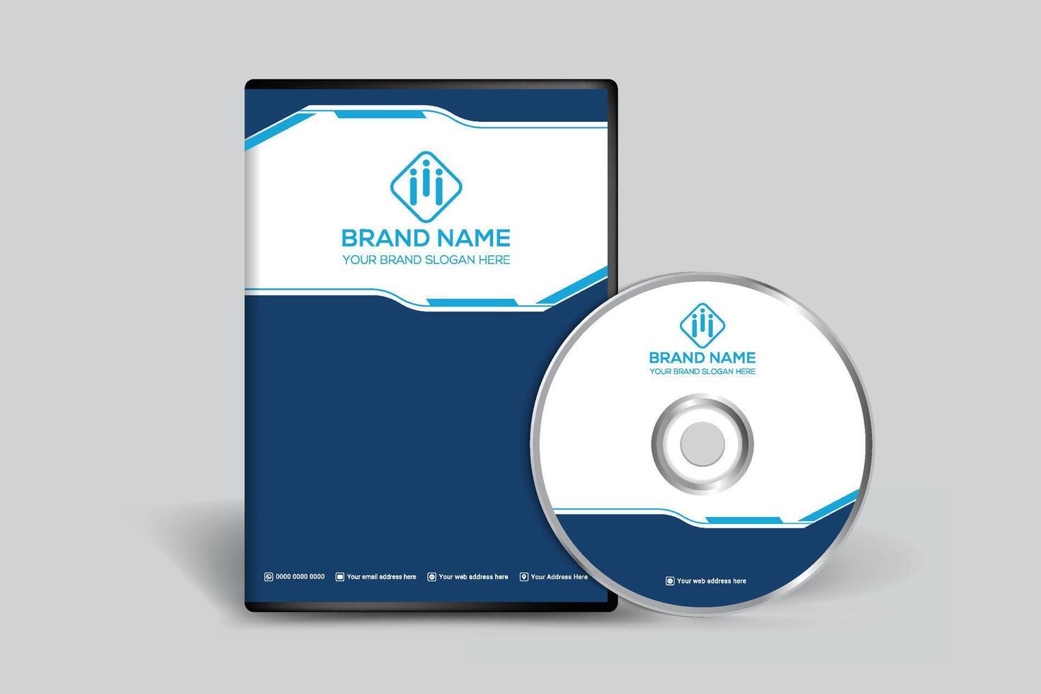 Blue elegant corporate DVD cover design vector