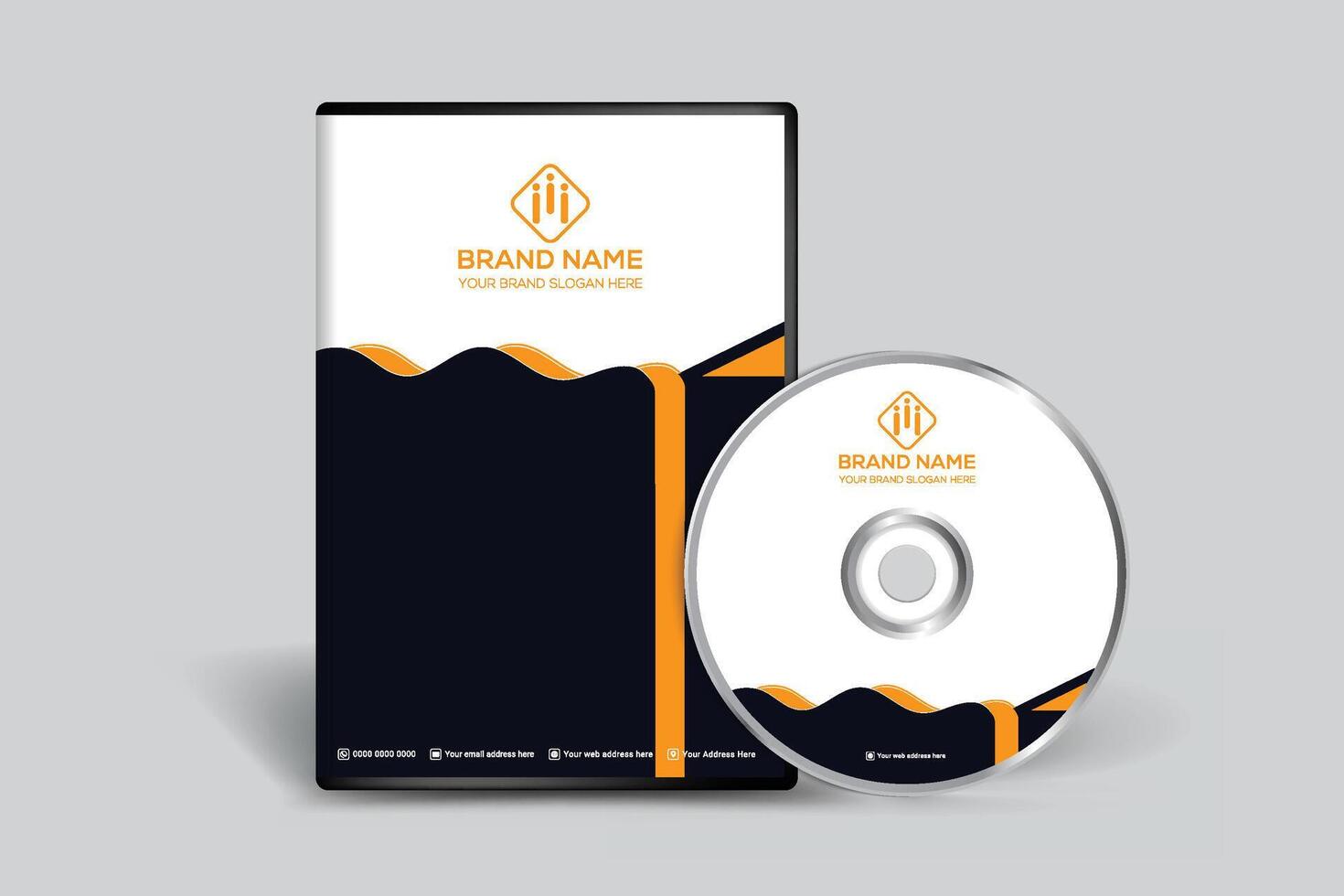 Orange elegant corporate DVD cover design vector