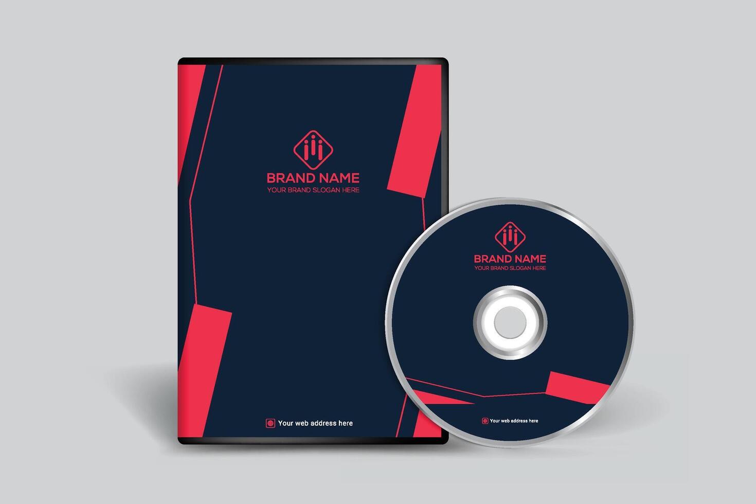 Corporate red and black color DVD cover design vector
