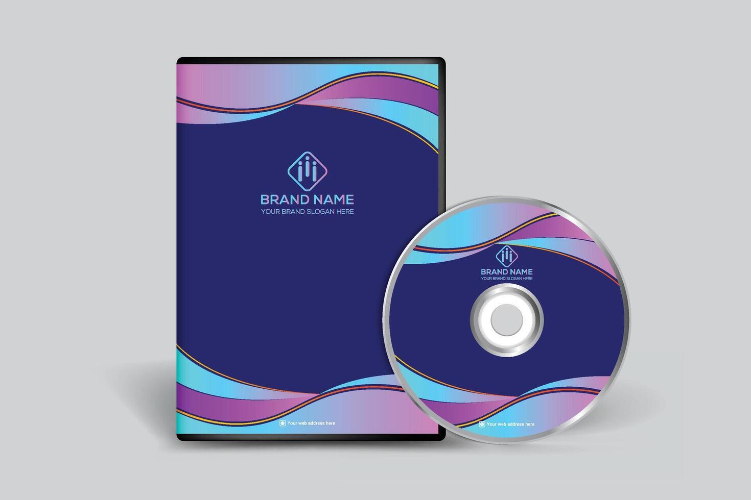 Gradient  DVD cover template design vector