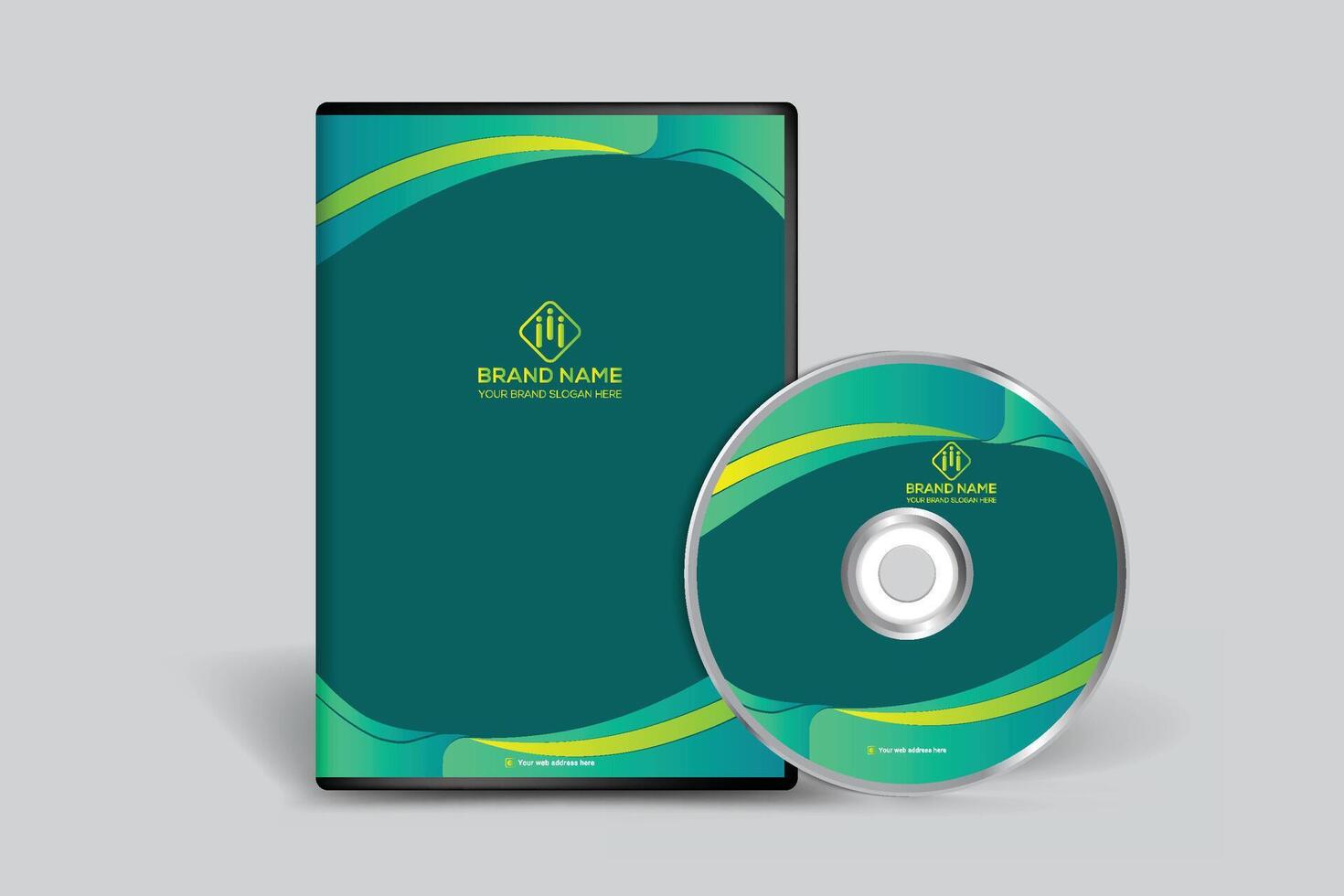 Corporate  green color DVD cover design vector