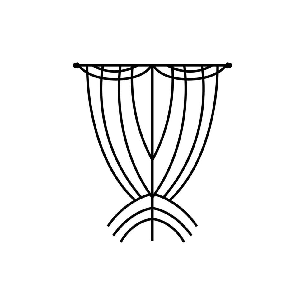 Home And Exhibition Curtain Logo Design, Building Decoration Vector Illustration