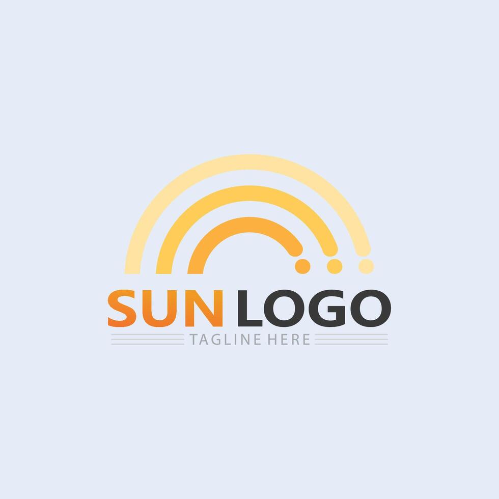 Sun logo and sun Vector illustration Icon