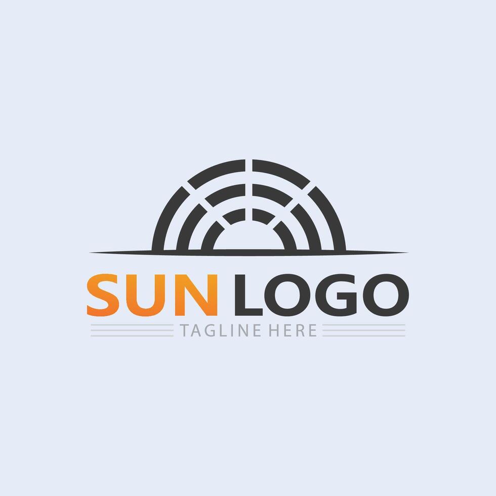 Sun logo and sun Vector illustration Icon