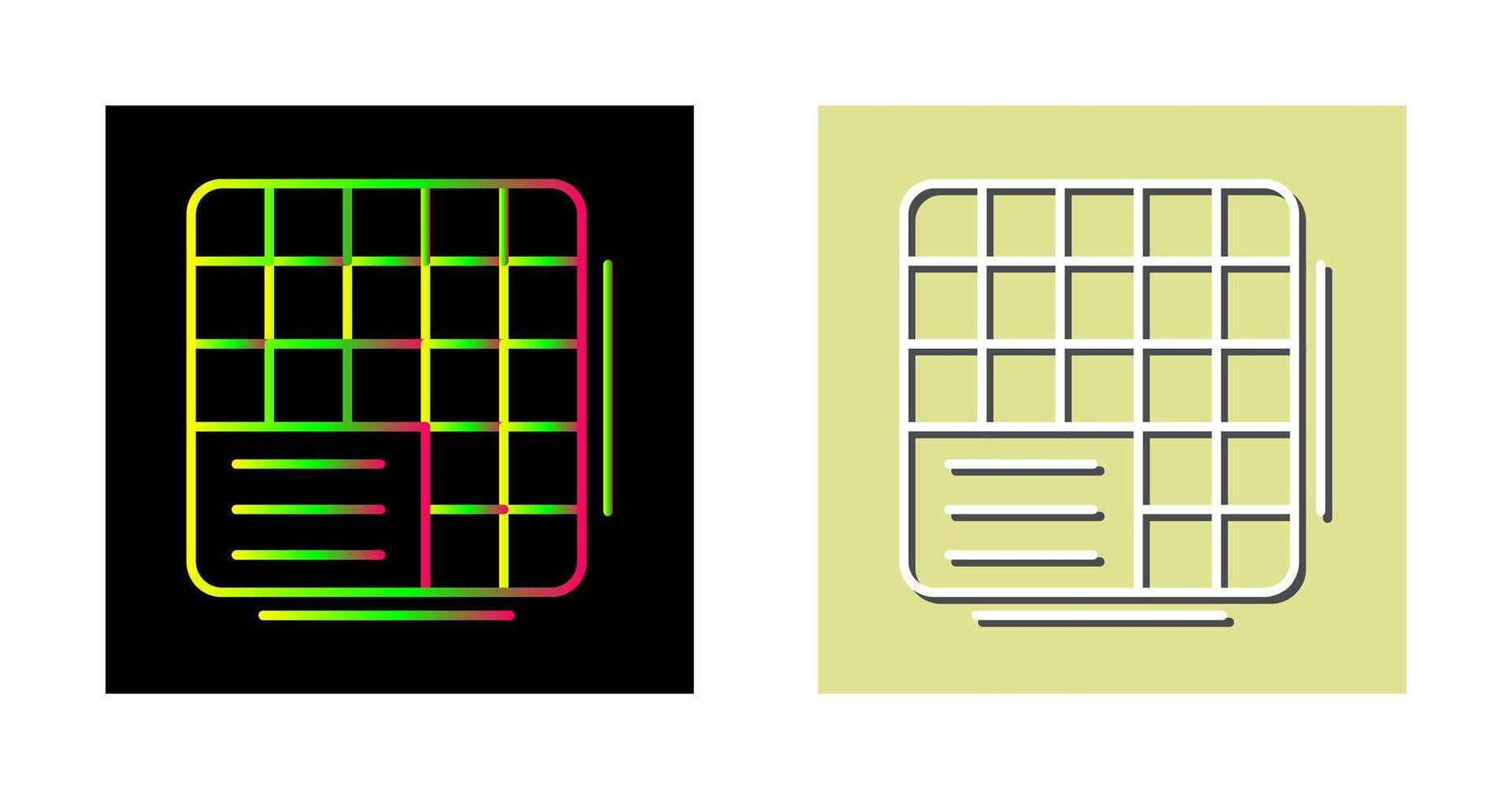 Table Data Vector Icon