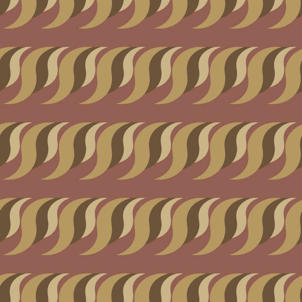 A pattern of brown and tan waves with a red background. vector