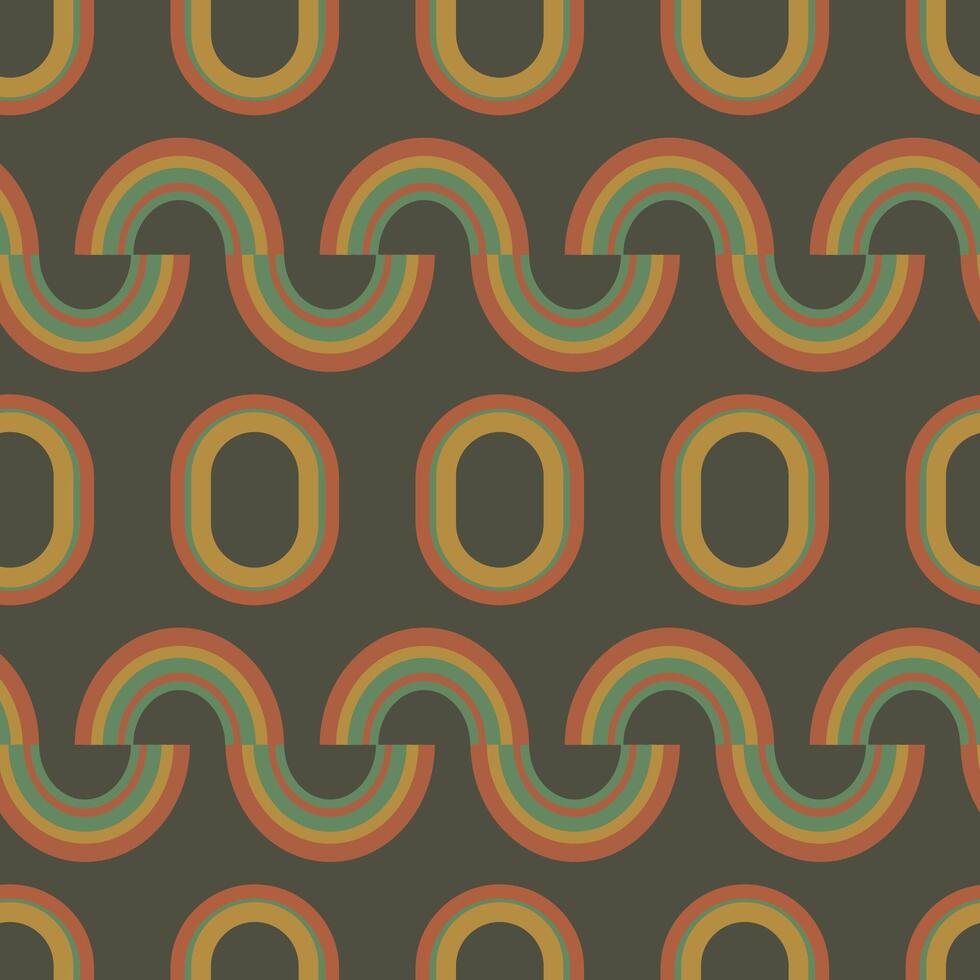 A pattern of rainbow colored ovals is displayed on a dark background vector