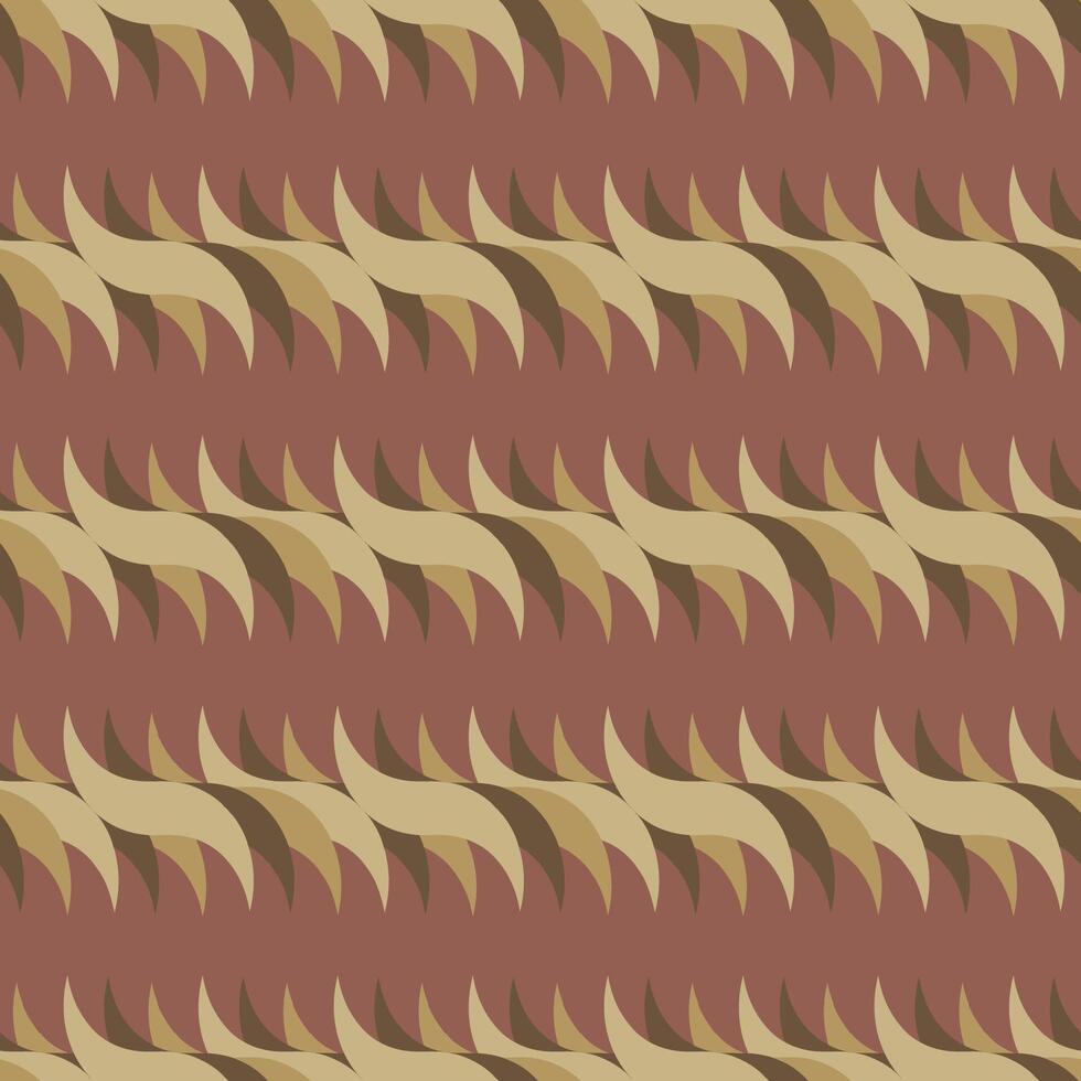 A pattern of brown and tan waves with a red background. vector