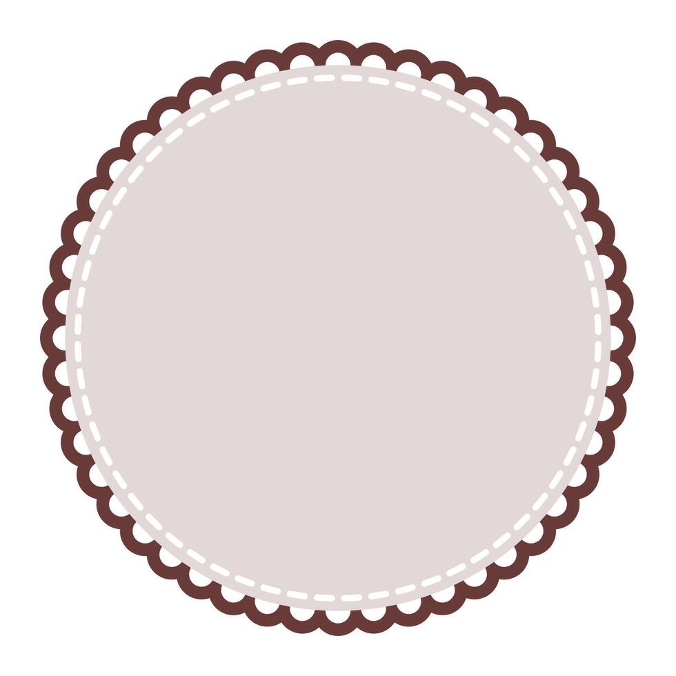 Subtle and Sophisticated Circular Blank Dark Brown Sticker Label Design Element vector