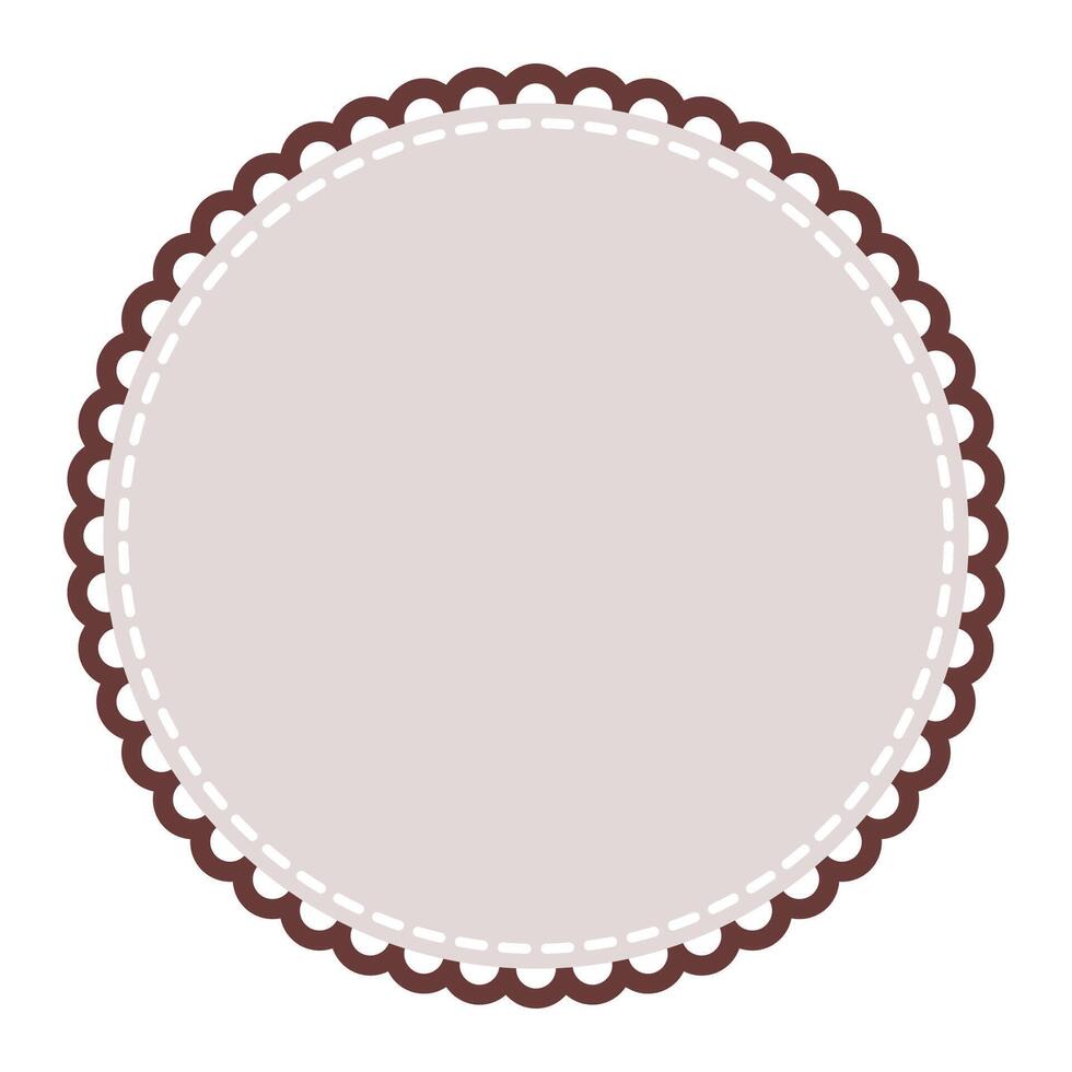 Subtle and Sophisticated Circular Blank Dark Brown Sticker Label Design Element vector