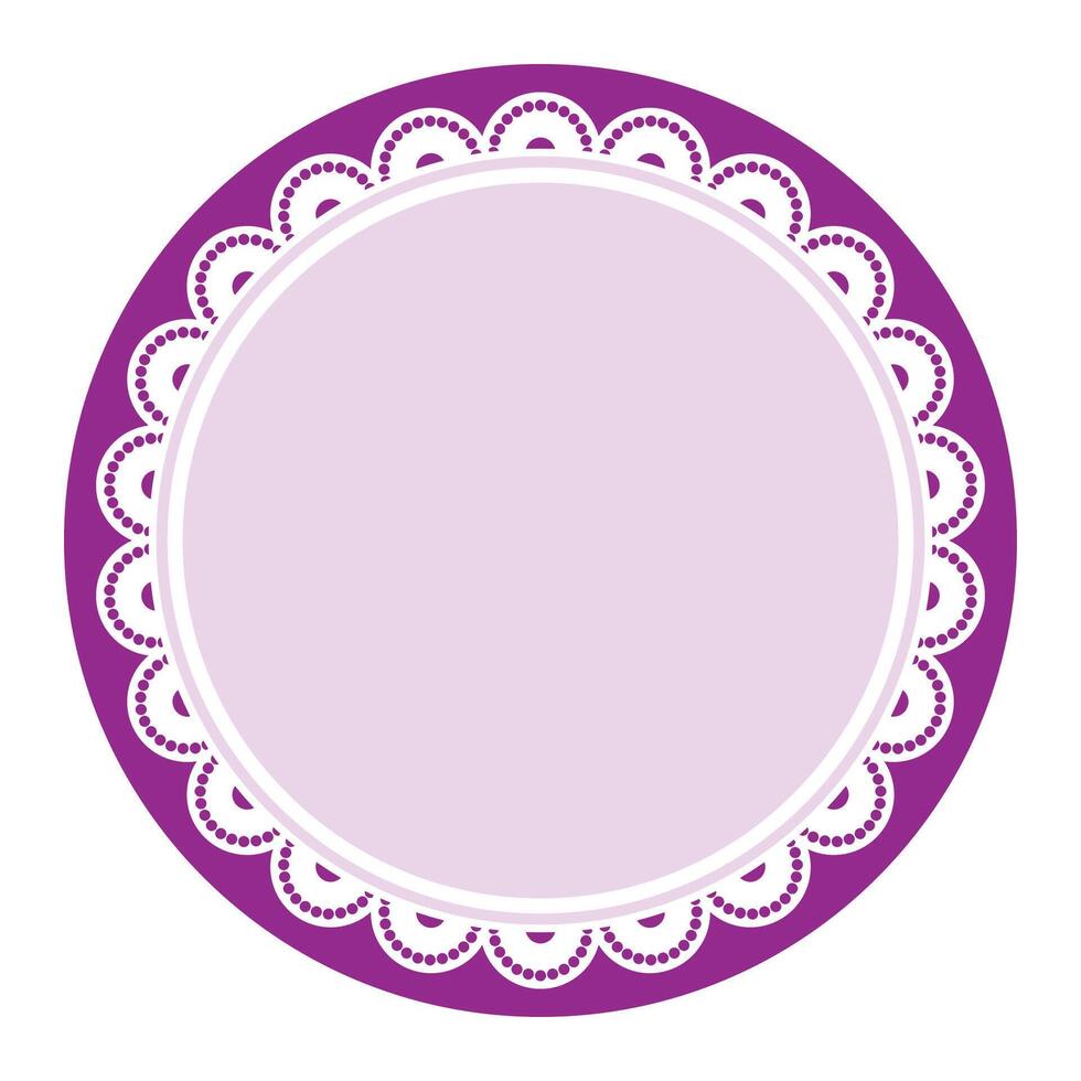 Simple Elegant Bold Purple Lace Decorated With Circular Edge Design vector