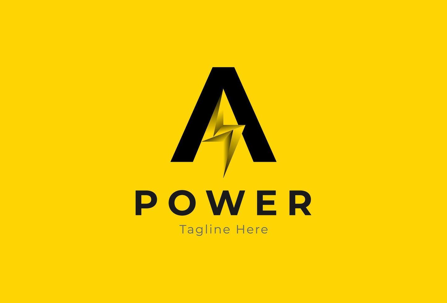 Letter A Power Energy logo, abstract letter A with lightning bolt combination, tunder bolt design logo template, illustration vector