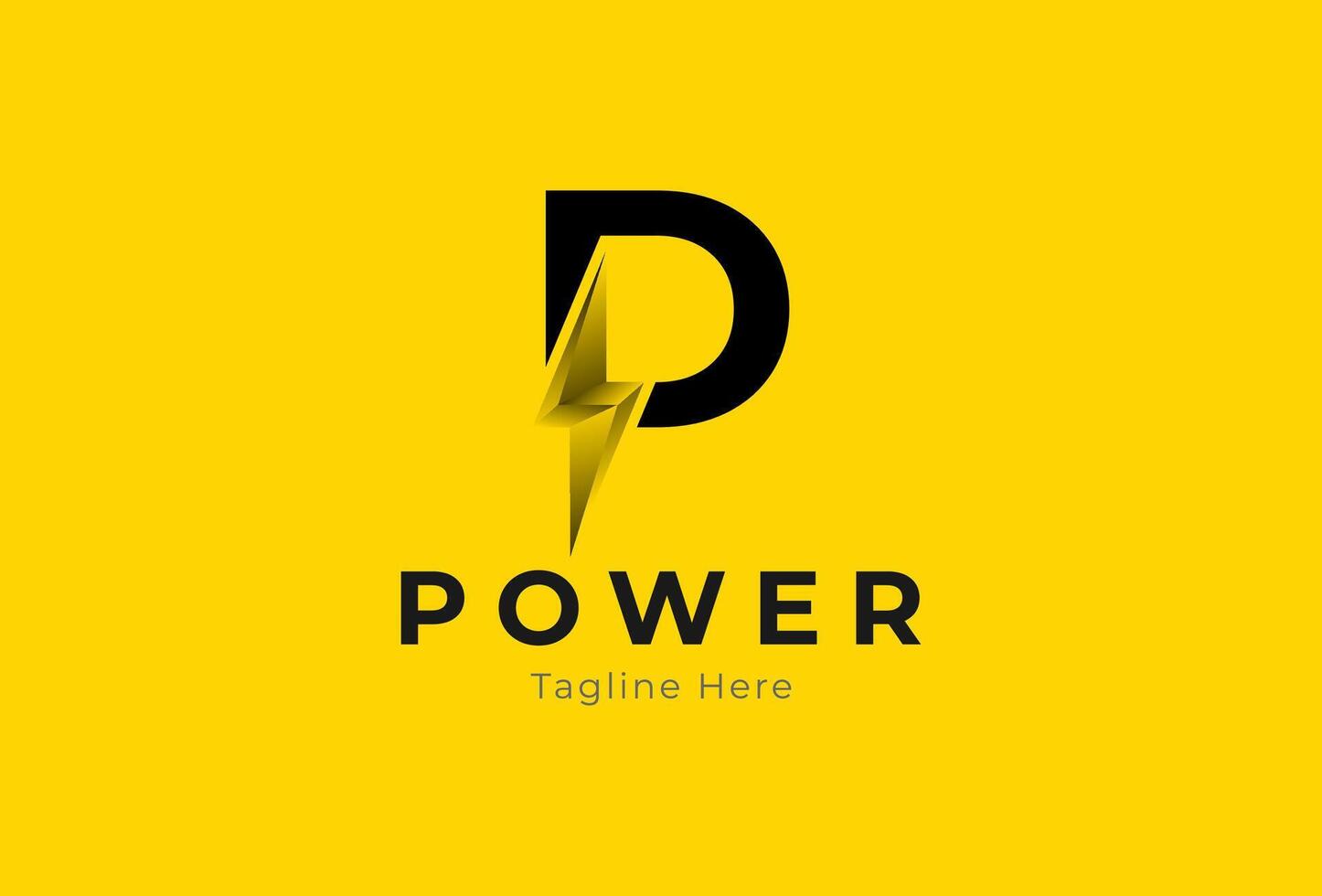 Letter P Power Energy logo, abstract letter P with lightning bolt combination, tunder bolt design logo template, illustration vector