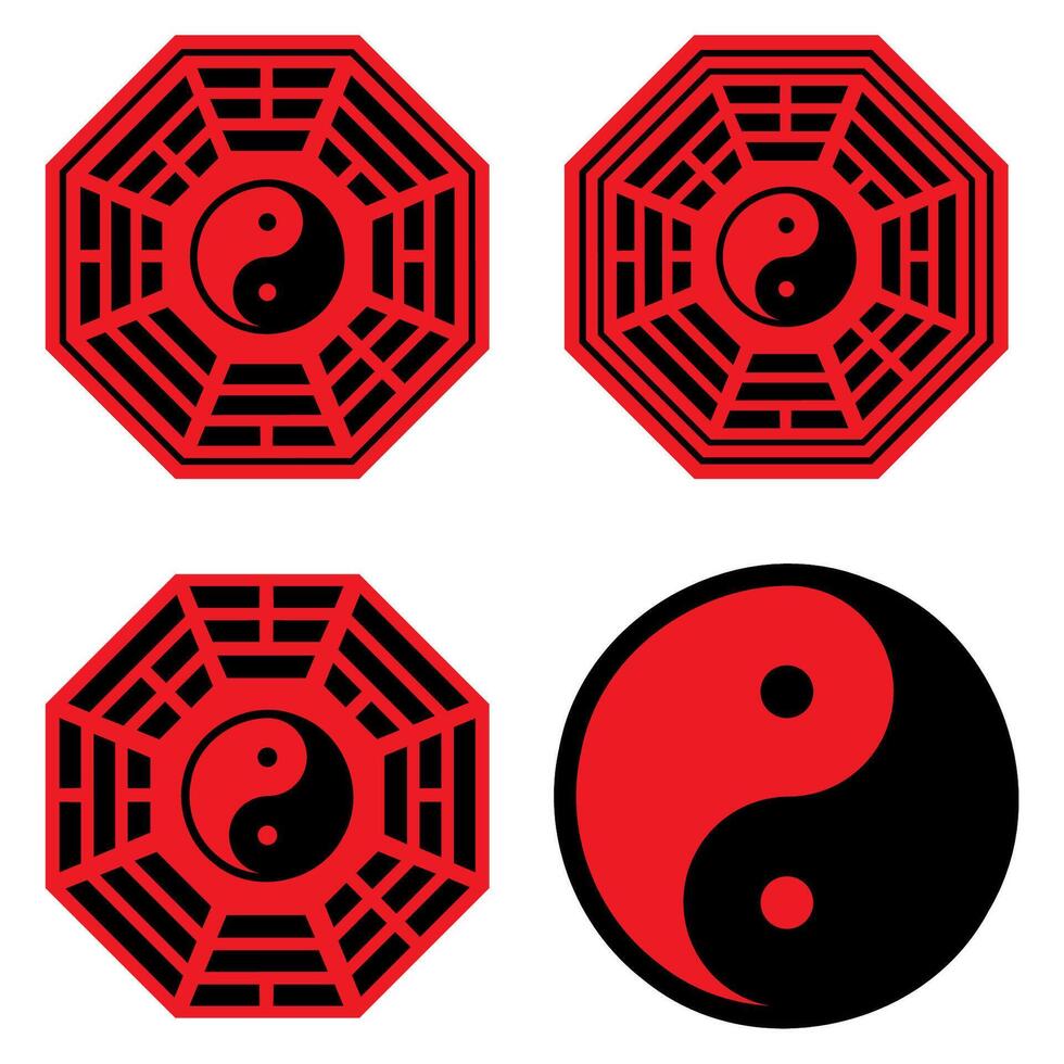 The Bagua symbol of taoism for religion concept. vector