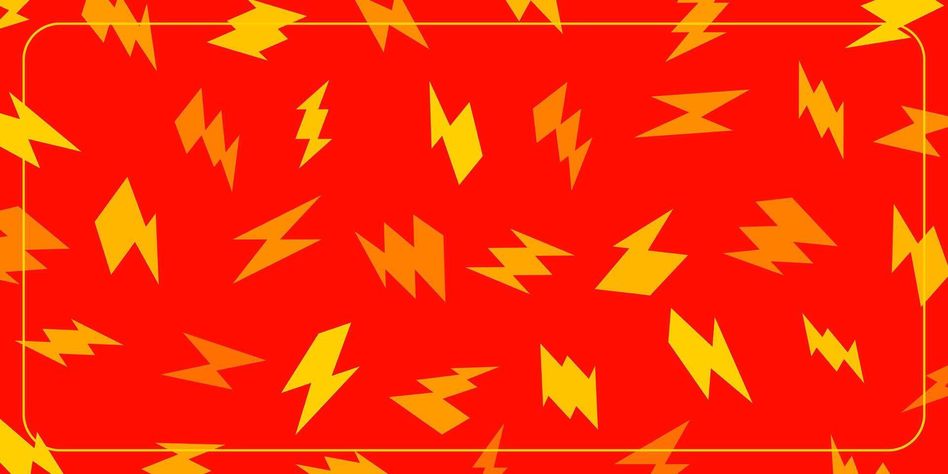 red background seamless pattern with lightning icons. template design for banner, poster, greeting card, social media. vector