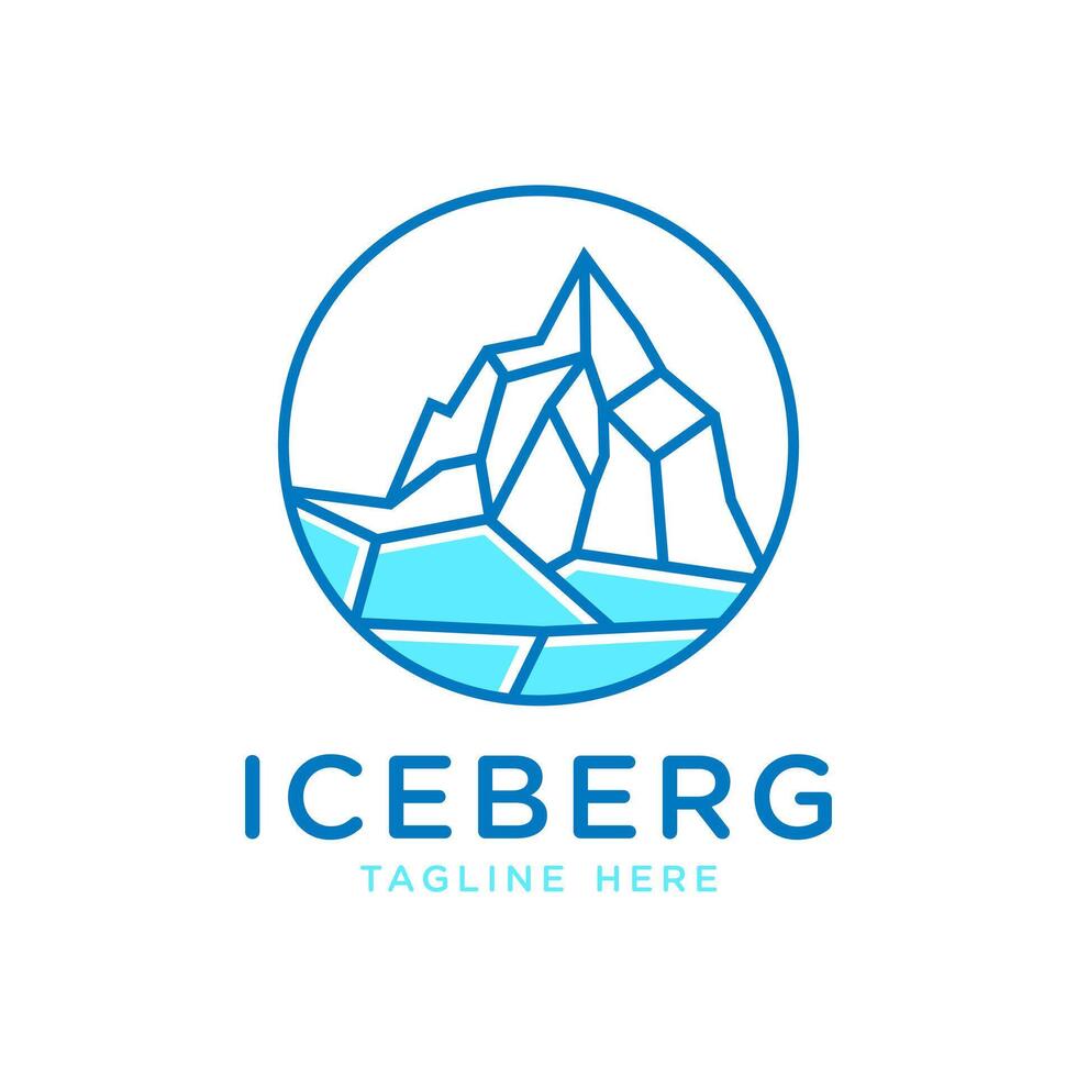 polar iceberg outline logo vector