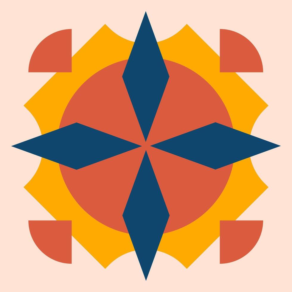 Geometric colorful tile pattern design vector