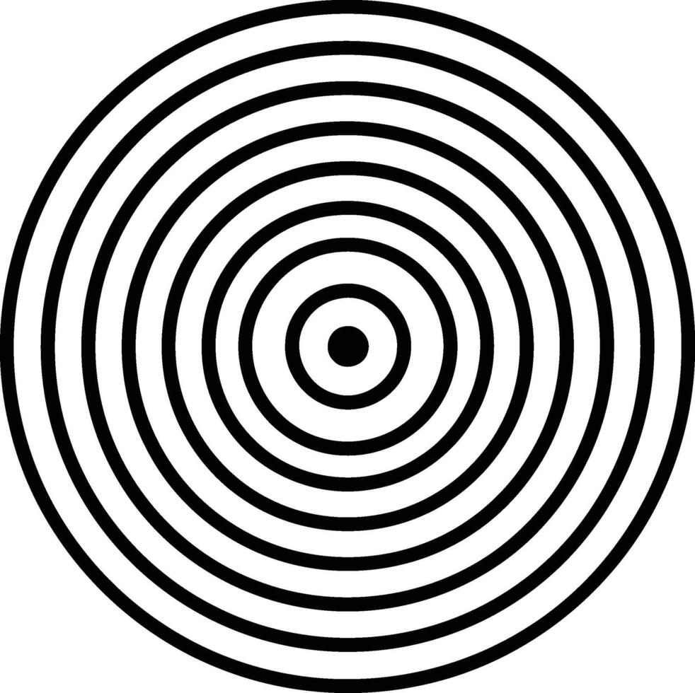 Circular target icon. Outline circular target icon for web design isolated on white background vector
