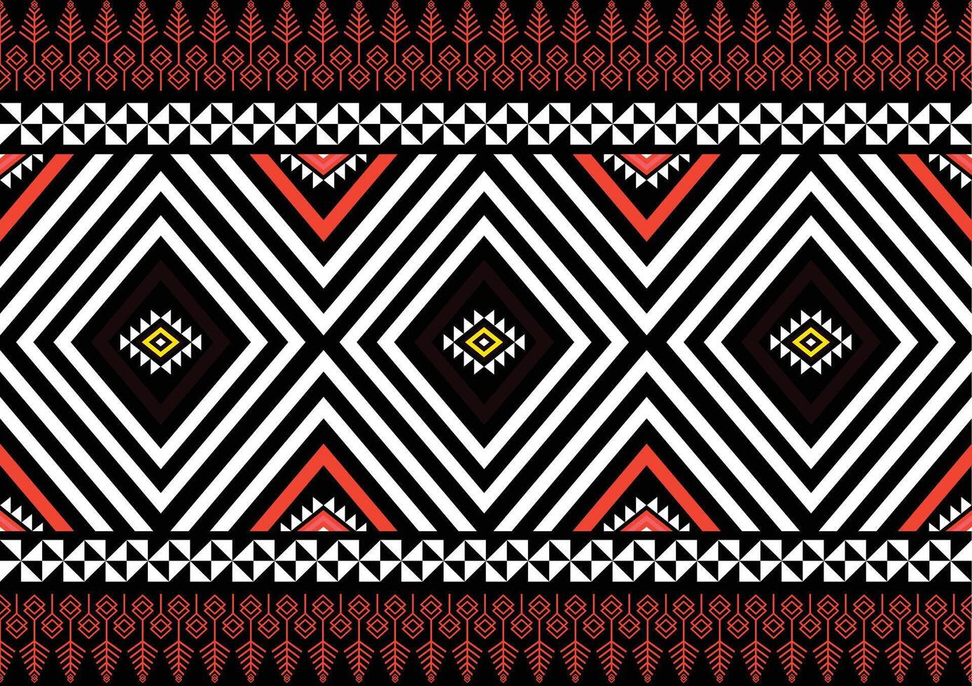 Ethnic geometric seamless fabric pattern Cross Stitch.Ikat embroidery oriental Pixel pattern brown background. Abstract,,illustration. Texture,Cross Stitch,frame,decoration,carpet wallpaper. vector