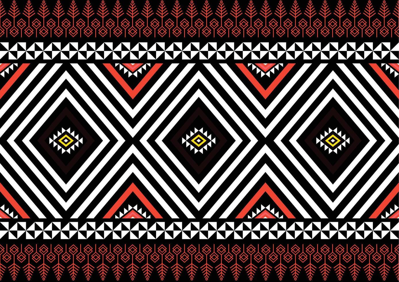 étnico geométrico sin costura tela modelo cruzar puntada.ikat bordado oriental píxel modelo marrón antecedentes. resumen, ilustración. textura, cruz puntada,marco,decoración,alfombra fondo de pantalla. vector