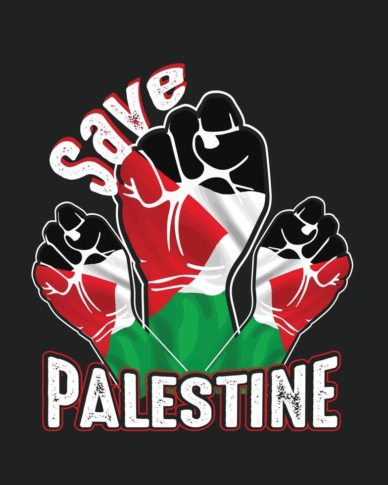 Save palestine, t-shirt design vector