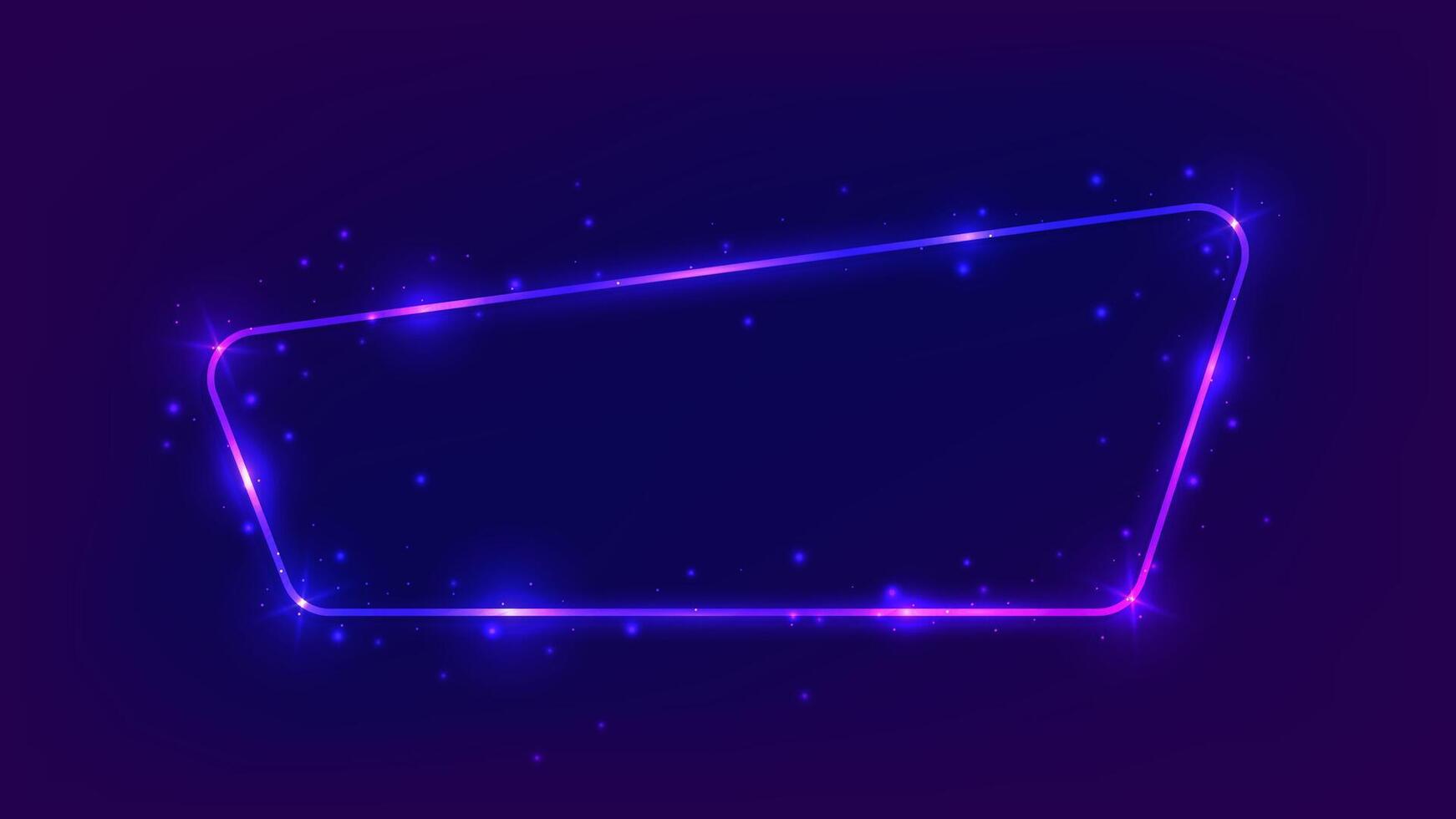 Neon frame with shining effects and sparkles vector