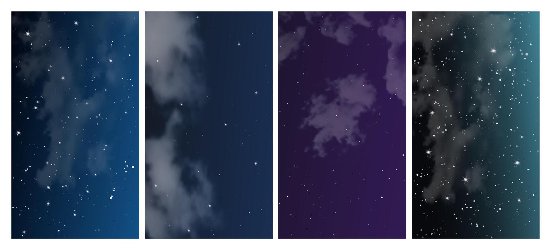 Night sky with many stars vector