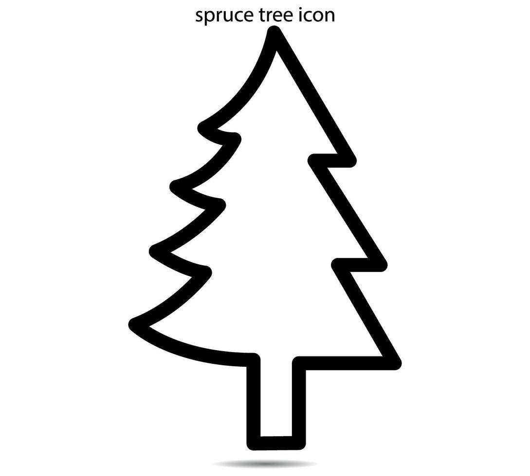 spruce tree icon, illustrator on background vector