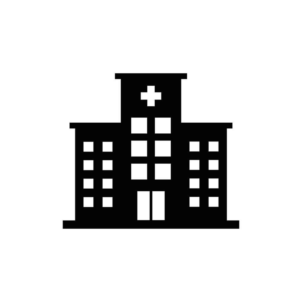 Hospital building icon. Hospital icon isolated on white background vector