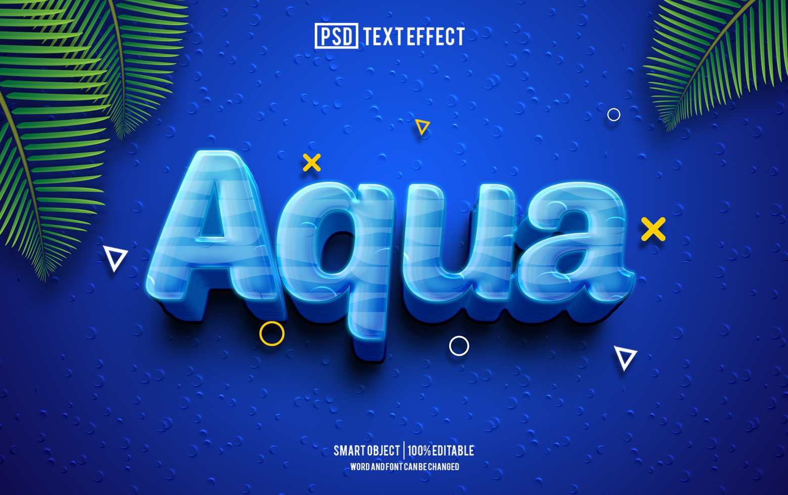 aqua text effect, font editable, typography, 3d text psd