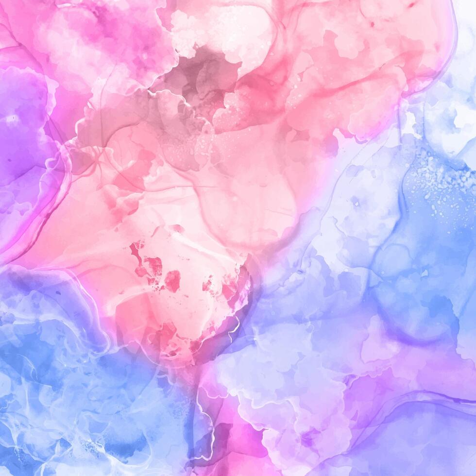 pastel pink and purple hand painted alcohol ink background vector