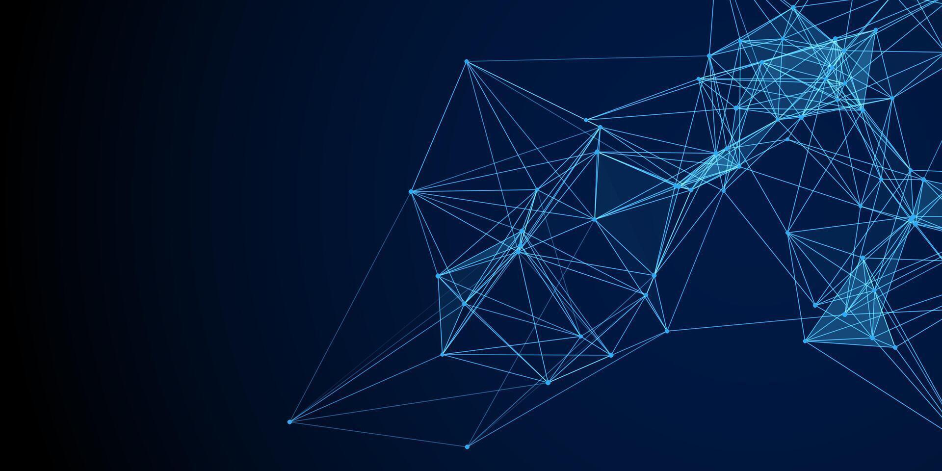 modern tech banner with a low poly plexus design vector