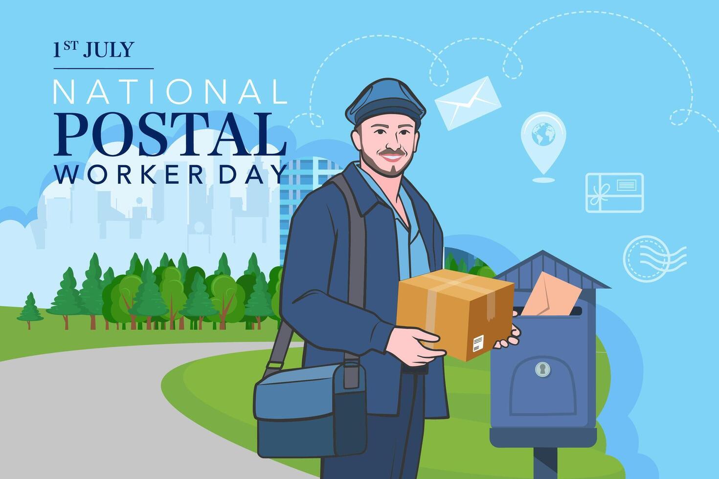 National Postal Worker Day Vector Art, Icons, and Graphics for Free
