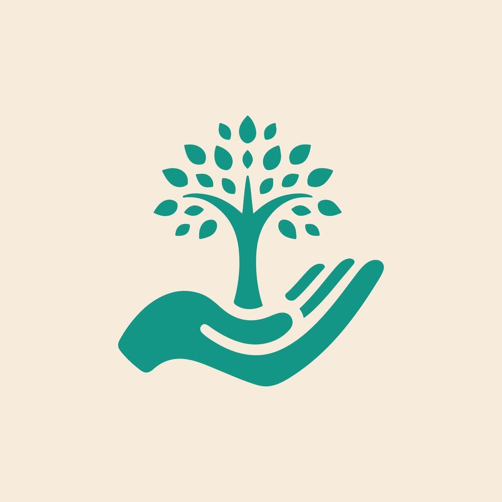 Tree Hand Logo vector