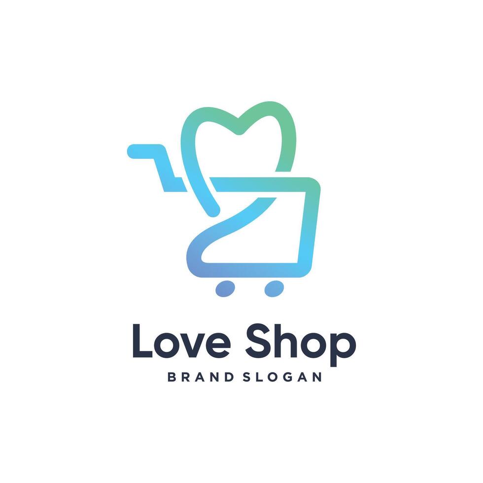 Love shop design element idea with modern style concept vector