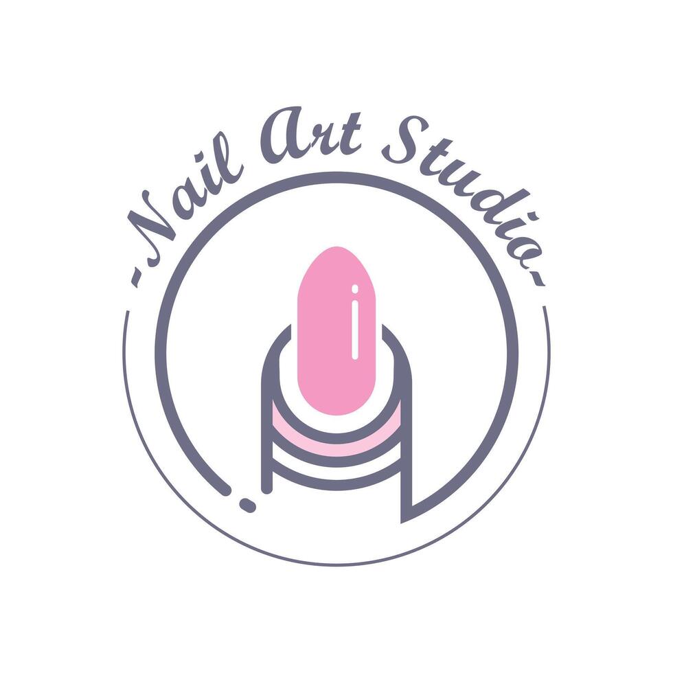 Nail polish design element idea with modern style concept vector