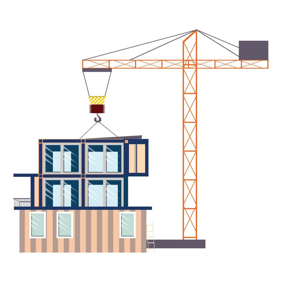 Module home with crane in the background vector