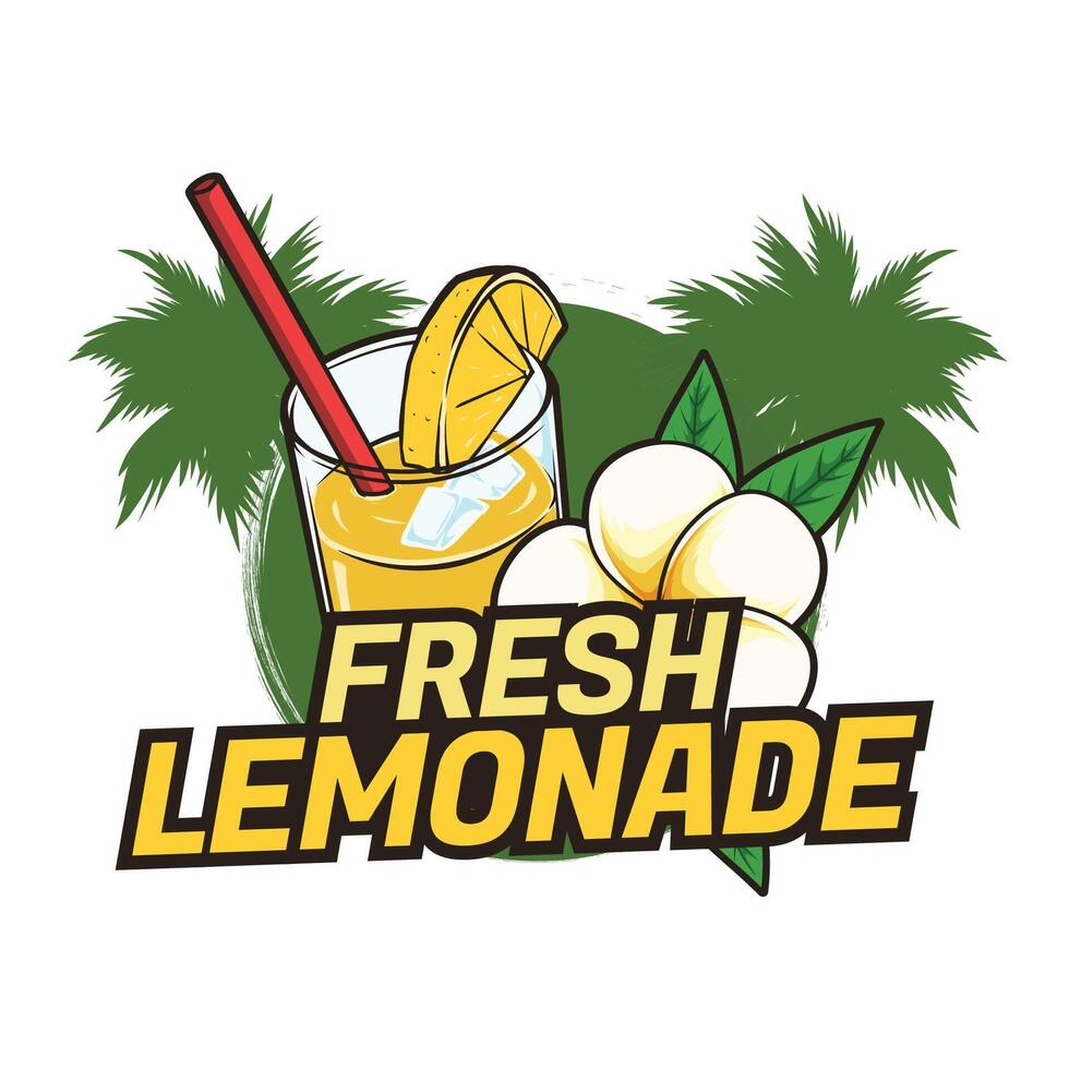 Lemon juice logo drawing design vector