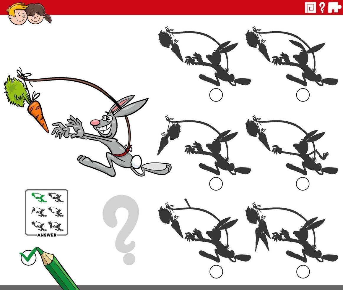 shadow activity with cartoon dangling a carrot vector