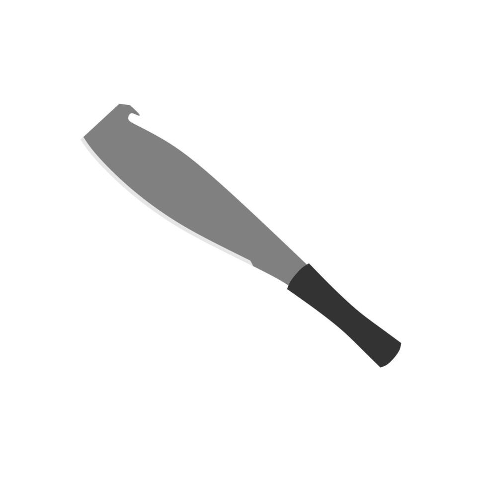 Cane machete with wooden handle flat design illustration isolated on white background. vector