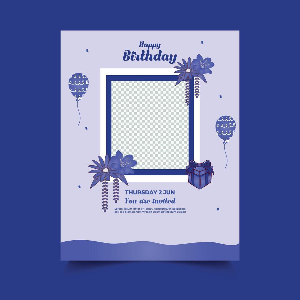 happy birthday flyer template design vector
