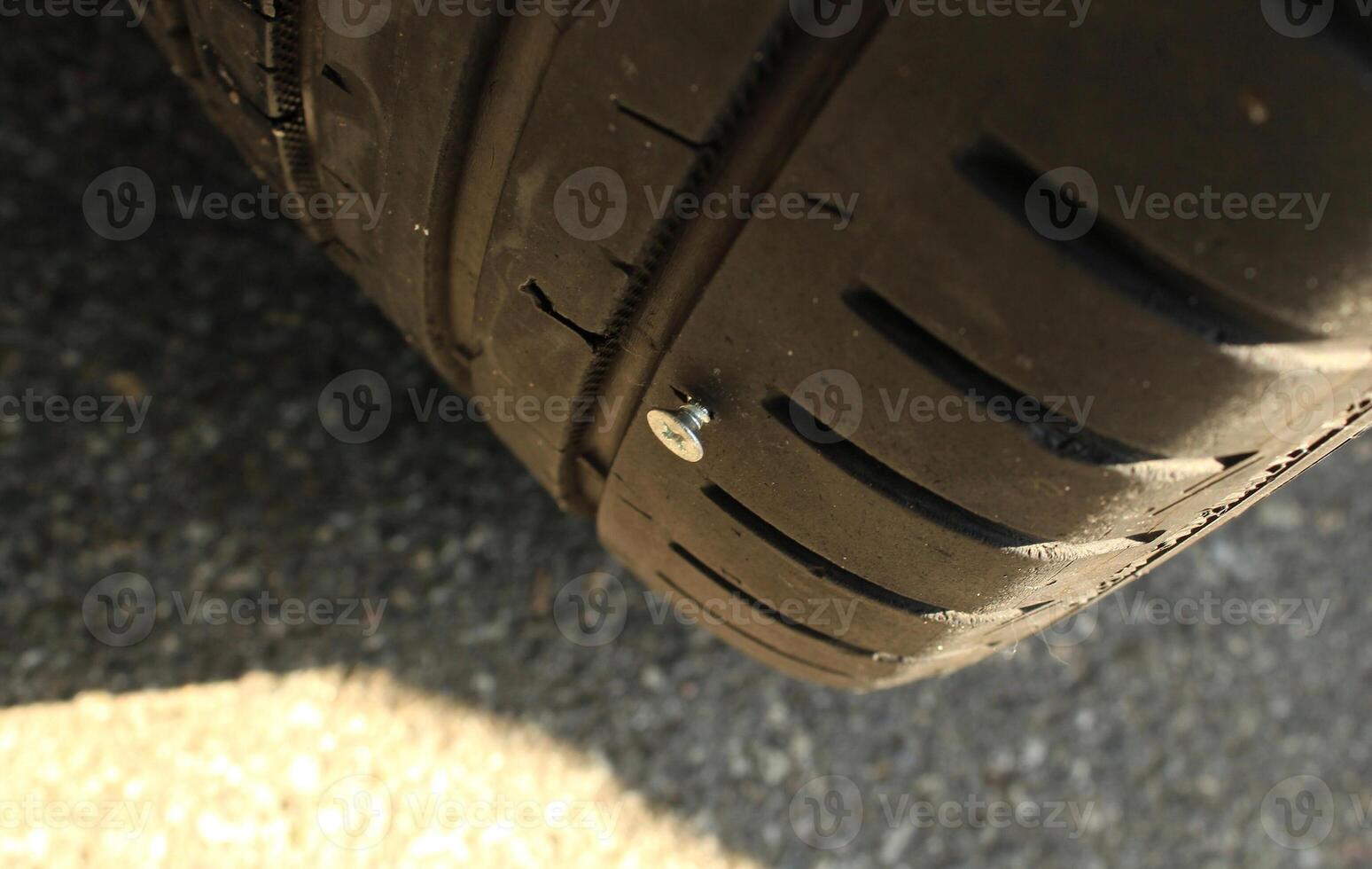 Run Flat Tire With Sticking Screw photo